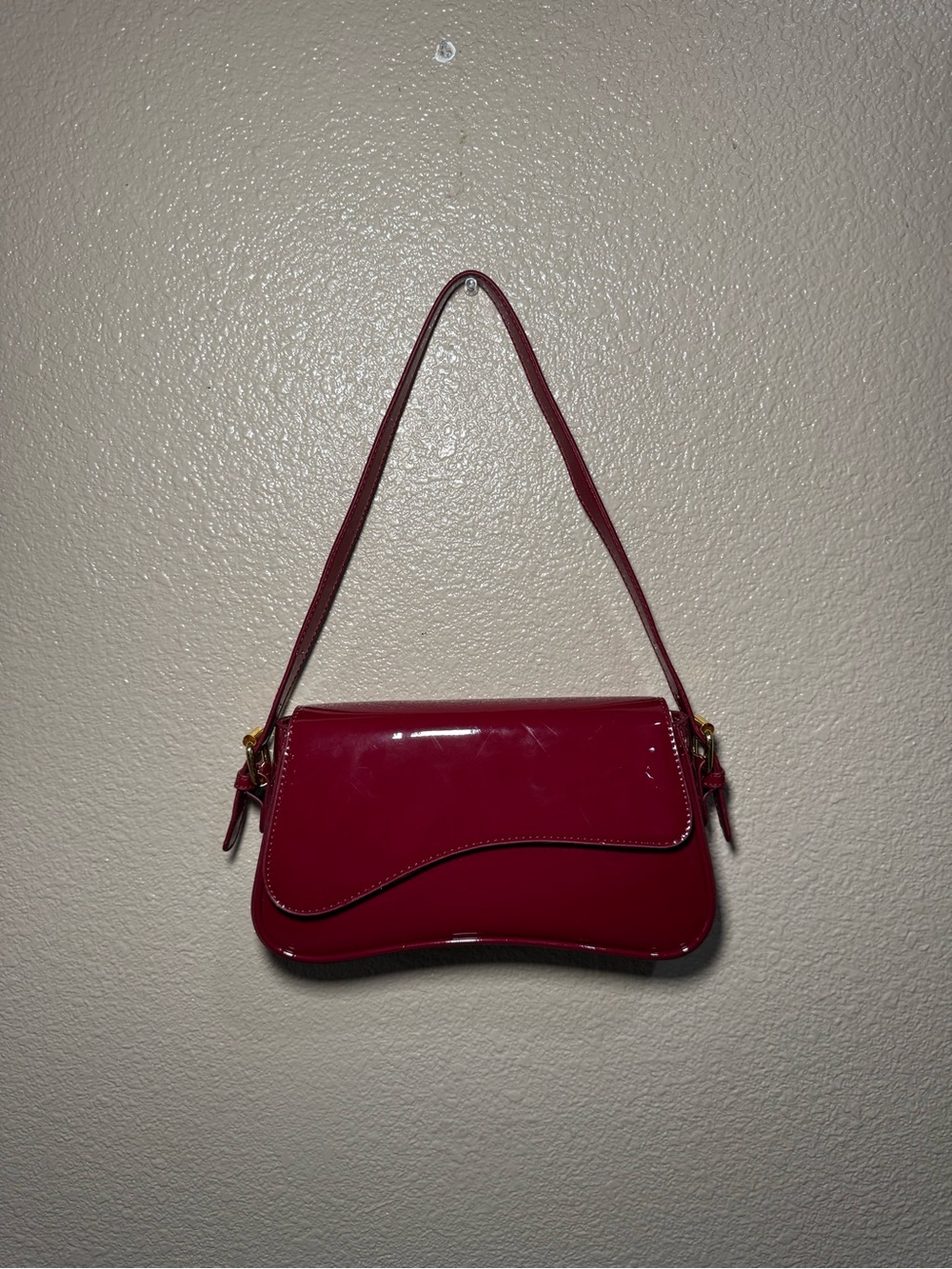 Red Patent Shoulder Bag - Women's Fashion Handbag